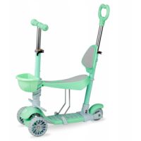 Trotineta 3 in 1 cu sezut pentru copii ILI, Green, 1-4 ani, MoMi