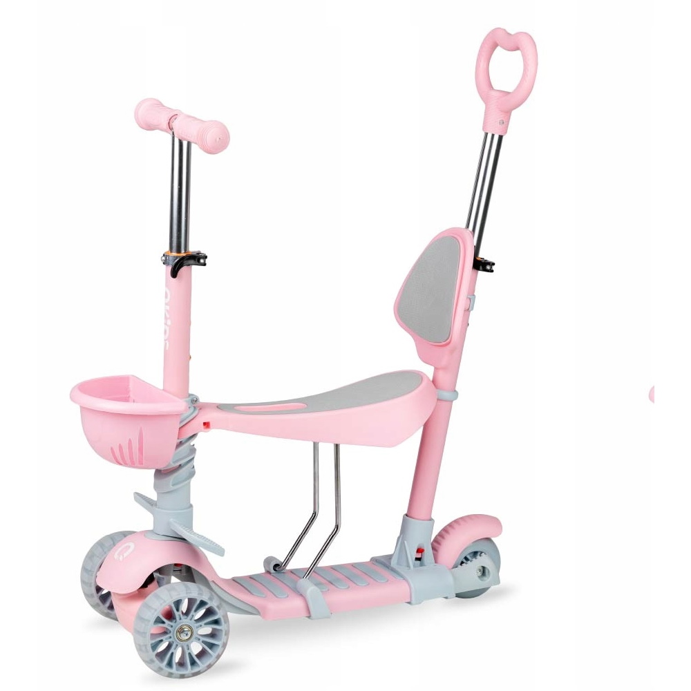 Trotineta transformabila 3 in 1 QKids ILI, Pink, MoMi