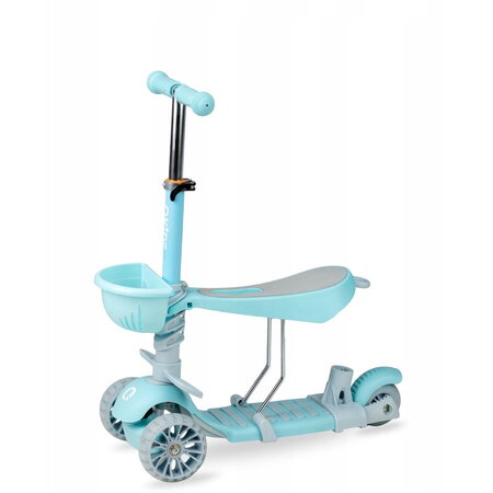 Trotineta 3 in 1 cu sezut pentru copii ILI, Blue, 1-4 ani, MoMi 501507