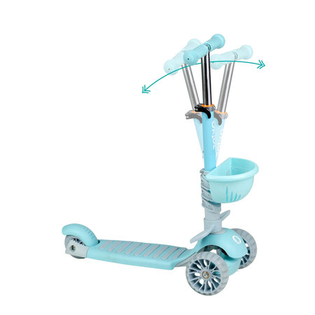 Trotineta 3 in 1 cu sezut pentru copii ILI, Blue, 1-4 ani, MoMi 501509