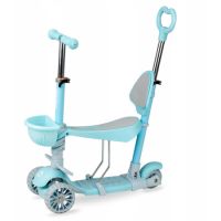 Trotineta 3 in 1 cu sezut pentru copii ILI, Blue, 1-4 ani, MoMi