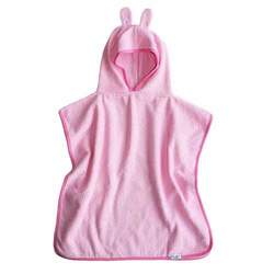 Prosop Poncho cu gluga si urechiuse, Roz, 2-6 ani, Tuxi Brands