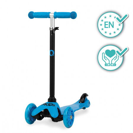 Trotineta cu 3 roti pentru copii Lumis, Blue, 2 ani+, QKids 501576