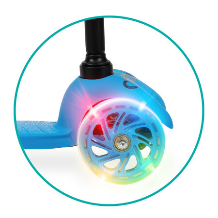 Trotineta cu 3 roti pentru copii Lumis, Blue, 2 ani+, QKids 501578