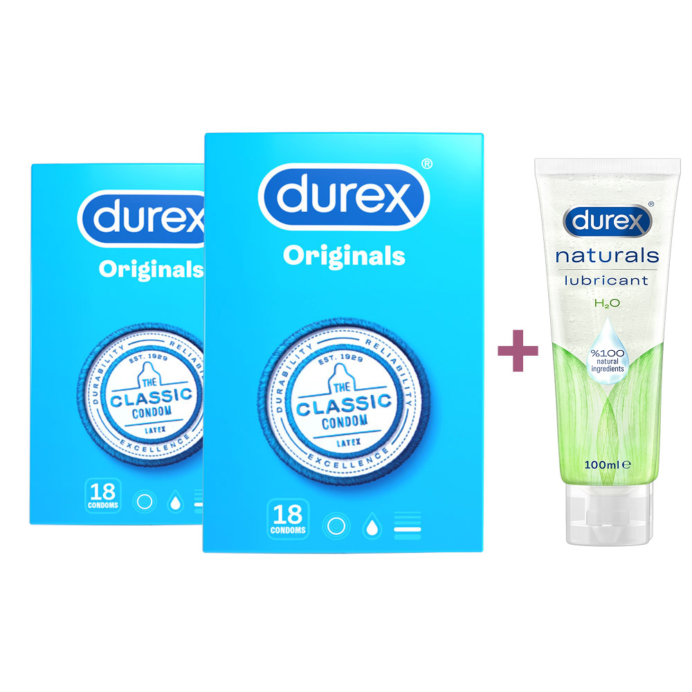 Pachet Prezervative si Lubrifiant Naturals H2O, Durex