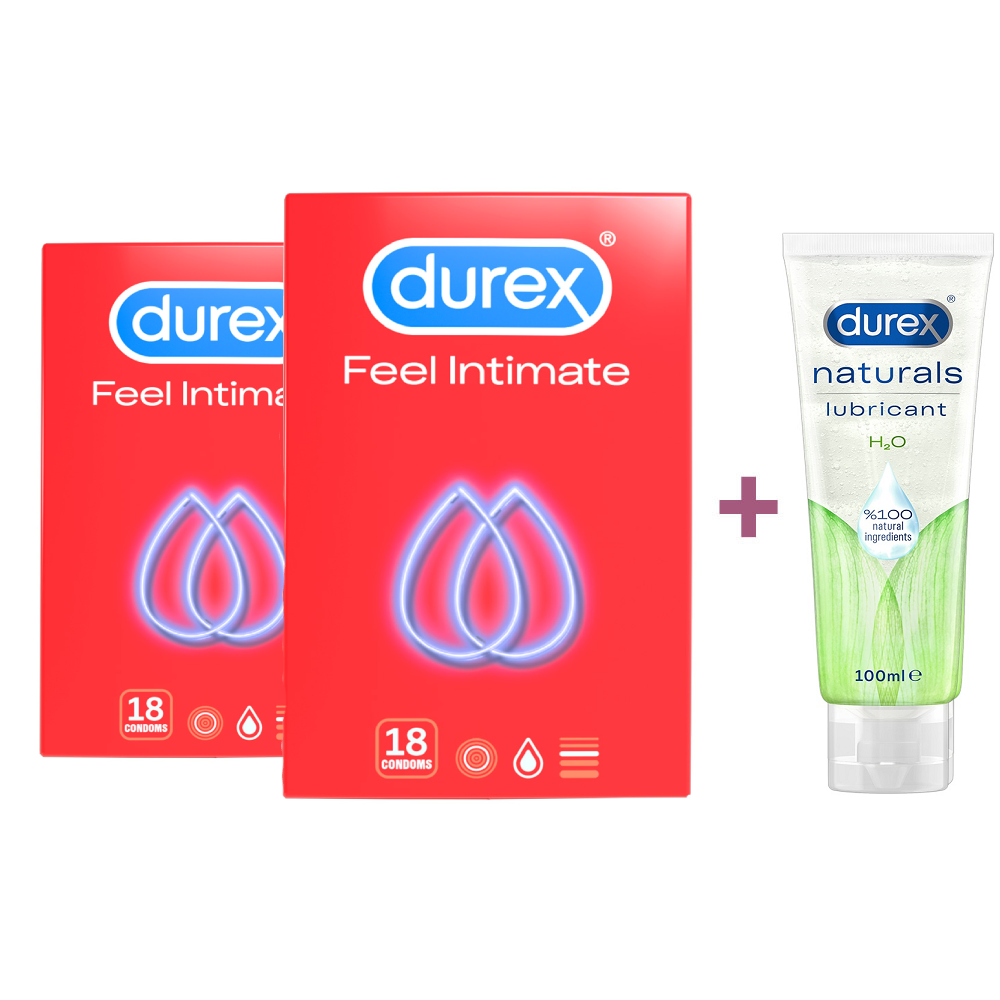 Pachet Prezervative si Lubrifiant Naturals H2O, Durex