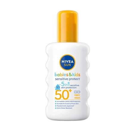 Spray protectie solara pentru copii SPF 50+ Sensitive, 200 ml, Nivea