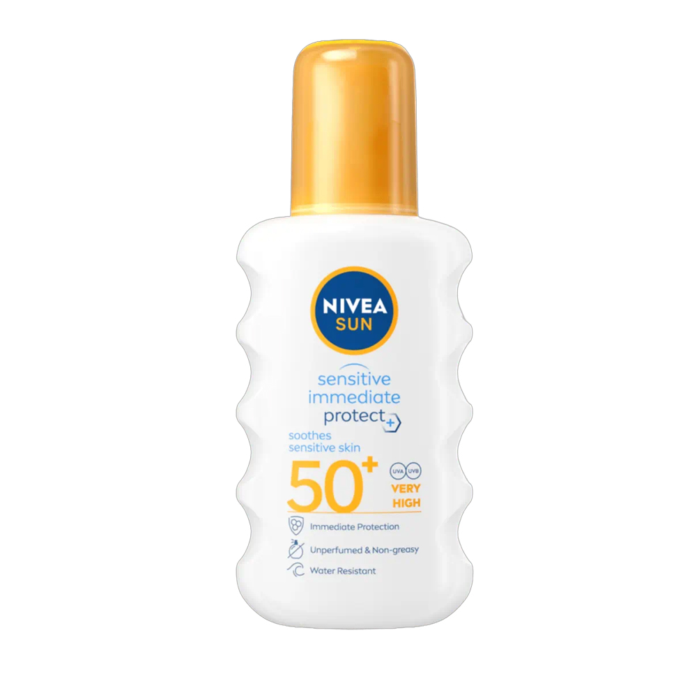 Spray protectie solara SPF 50+ Sensitive Immediate Protect, 200 ml, Nivea