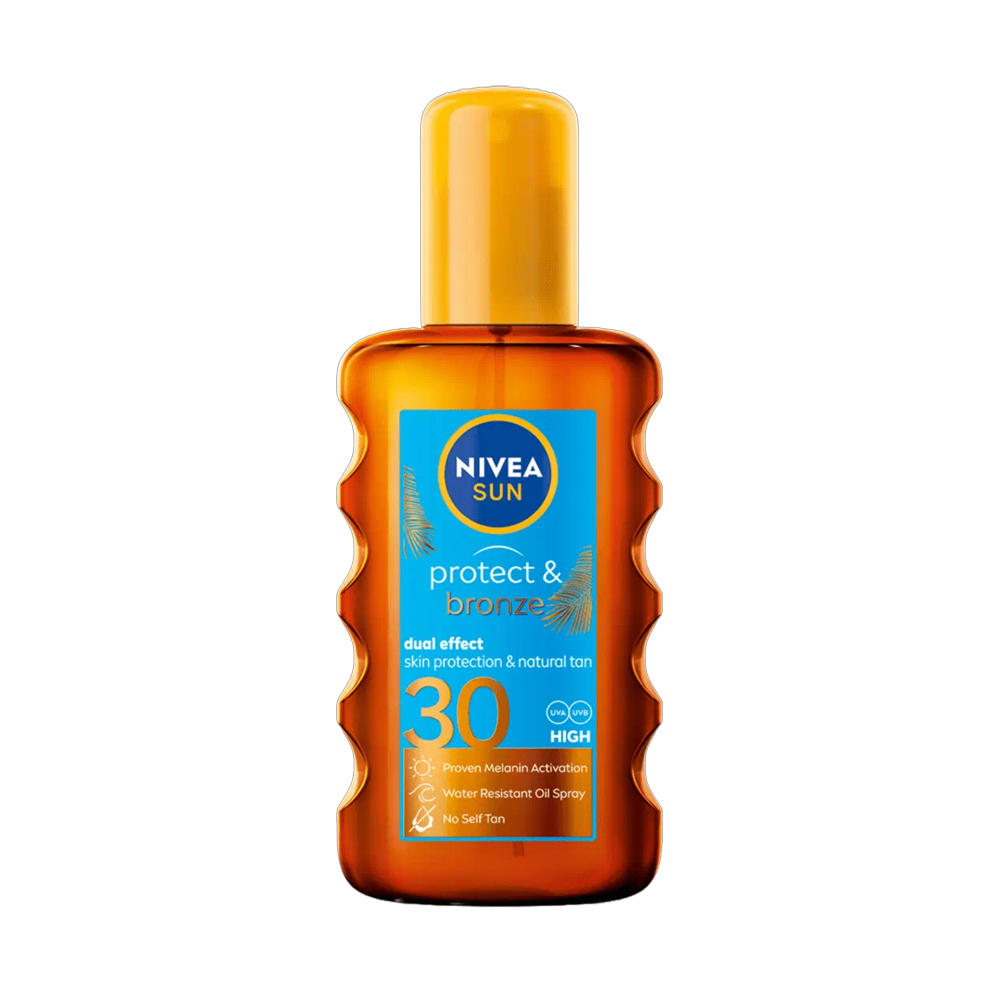 Ulei cu factor de protectie solara ridicat si bronzare SPF 30 Protect & Bronze, 200 ml, Nivea