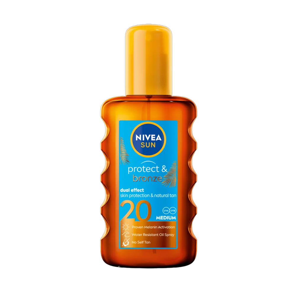 Ulei spray pentru protectie solara SPF 20 Protect & Bronze Sun, 200 ml, Nivea