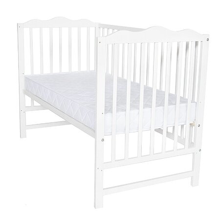 Patut din lemn masiv Laura, 120 x 60 cm, Alb, E-Kids 536011