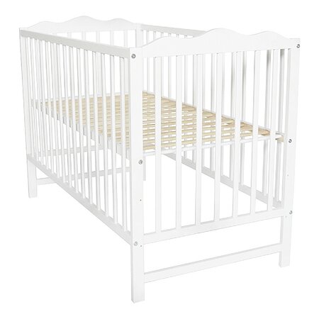 Patut din lemn masiv Laura, 120 x 60 cm, Alb, E-Kids 536014