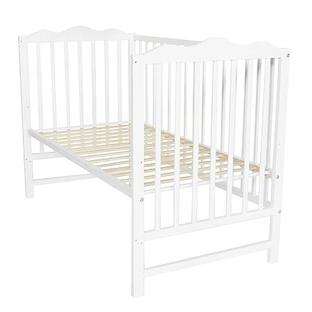Patut din lemn masiv Laura, 120 x 60 cm, Alb, E-Kids 536013