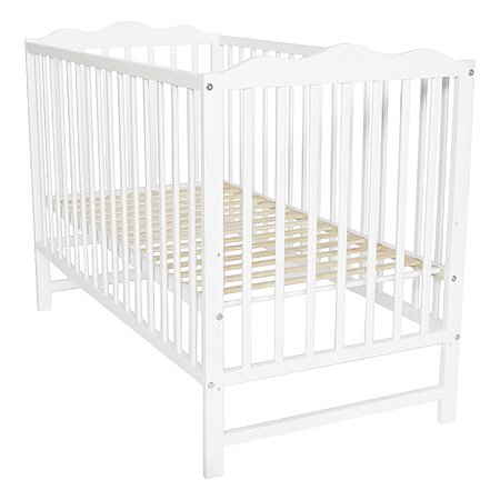 Patut din lemn masiv Laura, 120 x 60 cm, Alb, E-Kids 536012