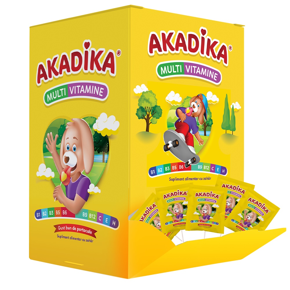 Acadele cu multivitamine Akadika, 50 bucati, Fiterman Pharma