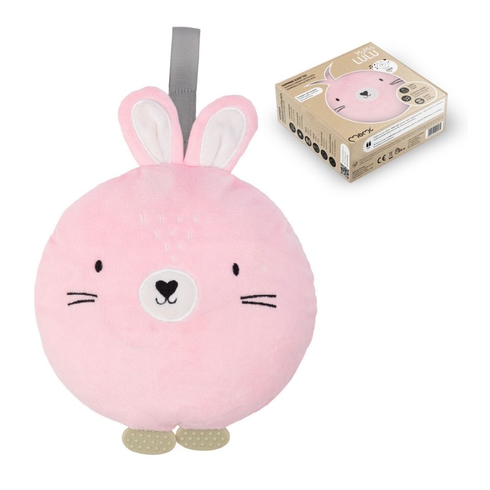 Dispozitiv cu sunete albe Linistitorul Lulu, Pink Rabbit, Momi