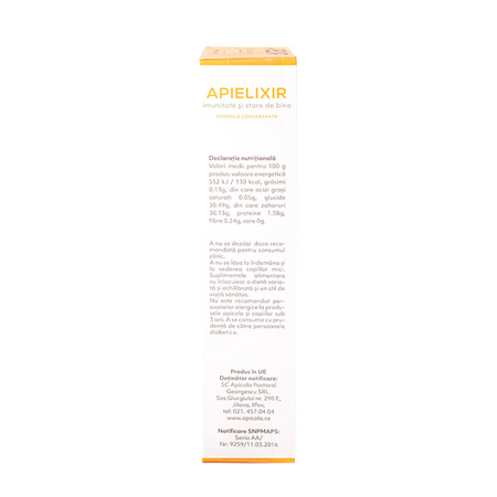 Apielixir imunitate si stare de bine, 20 fiole x 10 ml, Albina Carpatina 816995