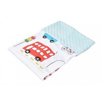 Paturica din plus minky si bumbac, 80x80 cm, Masinute, Fic Baby