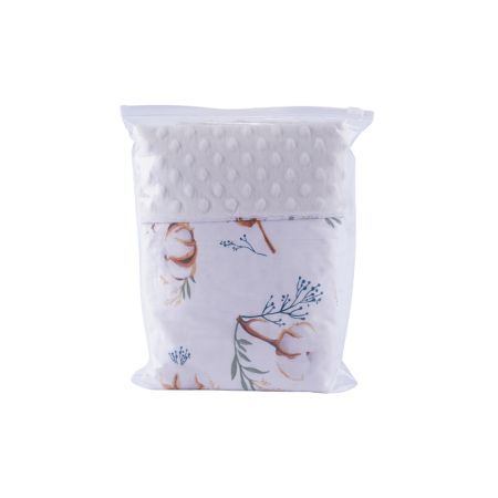 Paturica din plus minky si bumbac, 80 x 80 cm, Flori de Bumbac, Fic Baby 764083