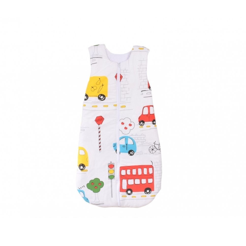 Saculet de dormit din bumbac, 0-6 luni, 74x40 cm, Masinute Colorate, Fic Baby