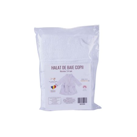 Halat de baie pentru copii, Alb, 3-4 ani, Fic Baby 763672