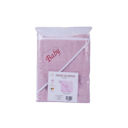 Prosop pentru bebe cu capison, 75x75 cm, Roz, Fic Baby 764129