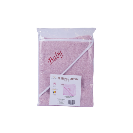 Prosop pentru bebe cu capison, 75x75 cm, Roz, Fic Baby 764129