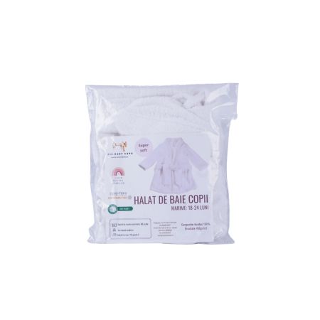 Halat de baie pentru copii, Alb, 18-24 luni, Fic Baby 763665