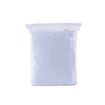 Set 2 cearceafuri pentru patut + protectie impermeabila, 120x60 cm, Alb/Roz, Fic Baby 764310