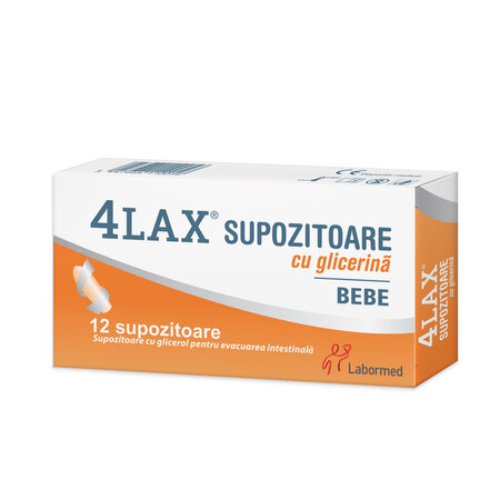 4Lax Supozitoare cu glicerina Bebe, 12 bucati, Labormed 644453