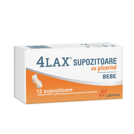 4Lax Supozitoare cu glicerina Bebe, 12 bucati, Labormed 644451