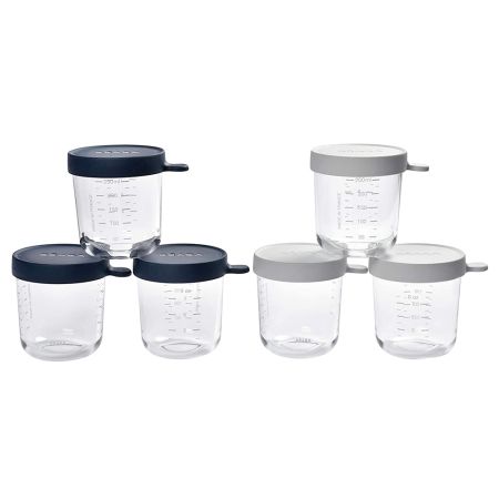 Set 6 recipiente din sticla, 250 ml, Bleumarin