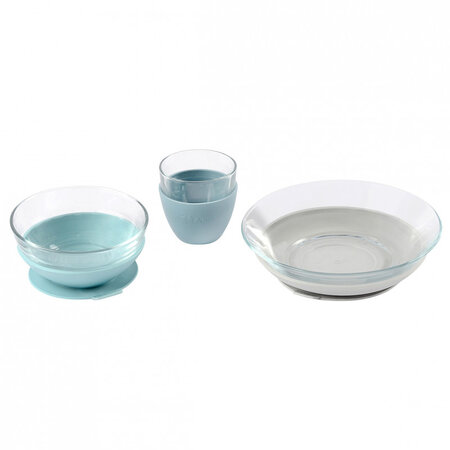 Set de masa din sticla Duralex, 3 piese, Jungle, Beaba 502918