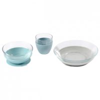 Set de masa din sticla Duralex, 3 piese, Jungle, Beaba