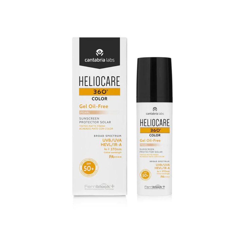 Gel Oil Free cu pigment de colorare si SPF 50 Heliocare 360º Color, 50 ml, Pearl, Cantabria Lab