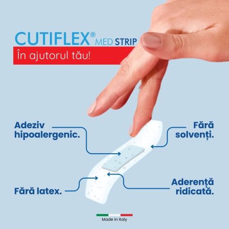 Plasturi impermeabili Cutiflex Med Strip, 78x26 mm, 10 bucati, Master-Aid 718816
