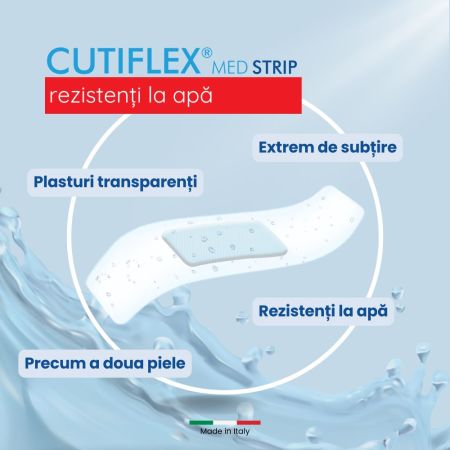Plasturi impermeabili Cutiflex Med Strip, 78x26 mm, 10 bucati, Master-Aid 718812