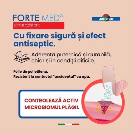 Plasturi ultra rezistenti Forte Med, 5 marimi, 40 bucati, Master-Aid 718865