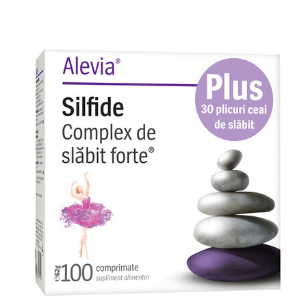 Complex de slabit forte Silfide, 100 comprimate + Ceai de slabit, 30 plicuri