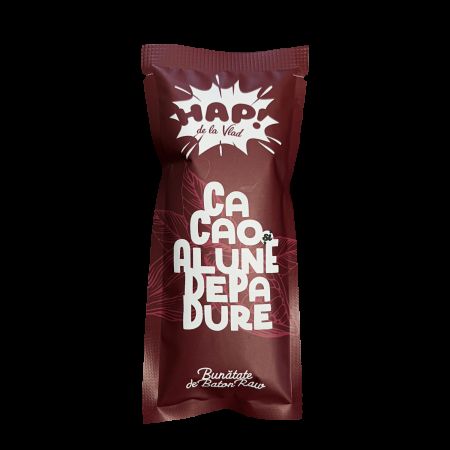 Baton raw vegan cu cacao si alune de padure, 45 g, Hap de la Vlad