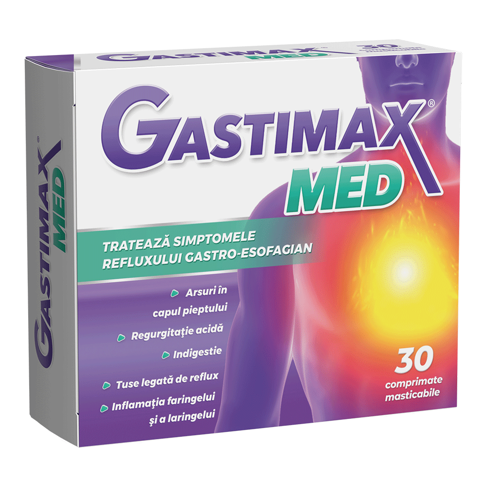 Gastimax Med, 30 comprimate masticabile, Fiterman Pharma