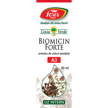 Biomicin Forte solutie de uleiuri esentiale, 10 ml, Fares 721132