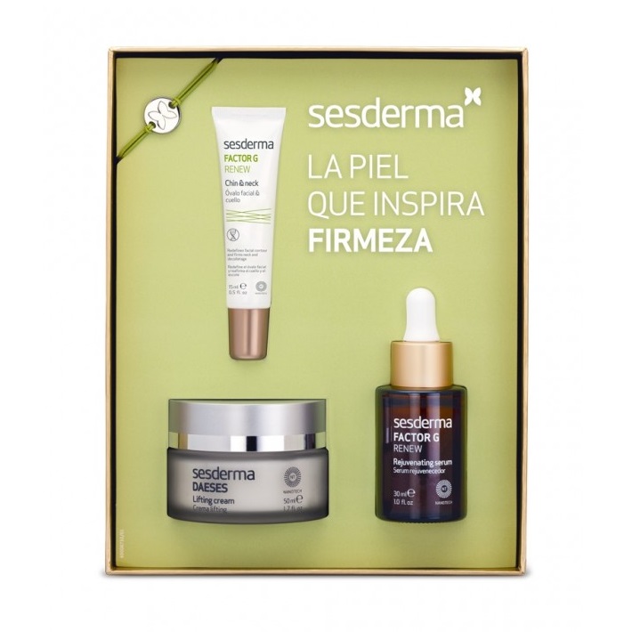 Pachet Ser cu efect de intinerire Factor G Renew, 30 ml + Crema lifting Daeses, 50 ml + Contur pentru fata si gat Factor G Renew, 15 ml, Sesderma