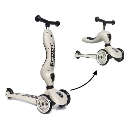 Trotineta 2 in 1 transformabila pentru copii Highwaykick 1, Ash, 1-5 ani, Scoot and Ride 503658