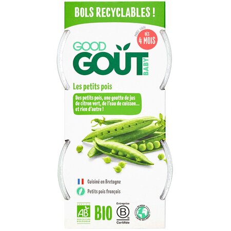Piure Bio de mazare, +4 luni, 2x120 g