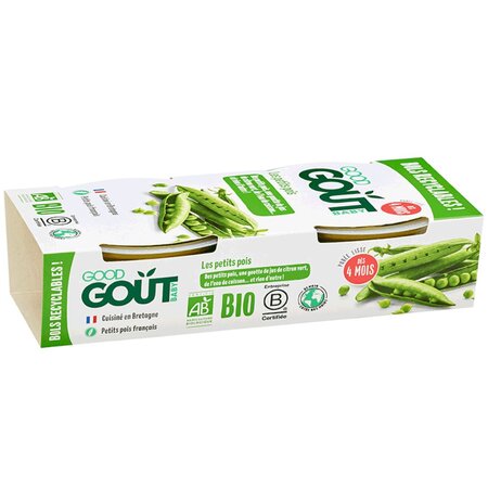 Piure Bio de mazare, +4 luni, 2x120 g, Good Gout 535044