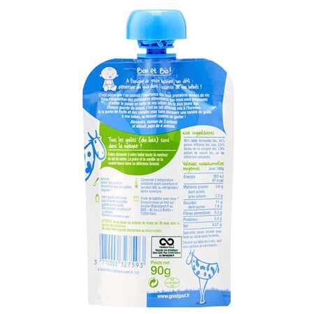 Specialitate Bio din lapte fermentat de vaca, cu pere si vanilie, +6 luni, 90 g, Good Gout 535042