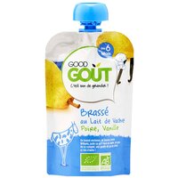 Specialitate Bio din lapte fermentat de vaca, cu pere si vanilie, +6 luni, 90 g, Good Gout