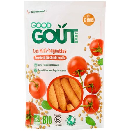 Mini grisine Bio cu rosii si busuioc, +12 luni, 70 g