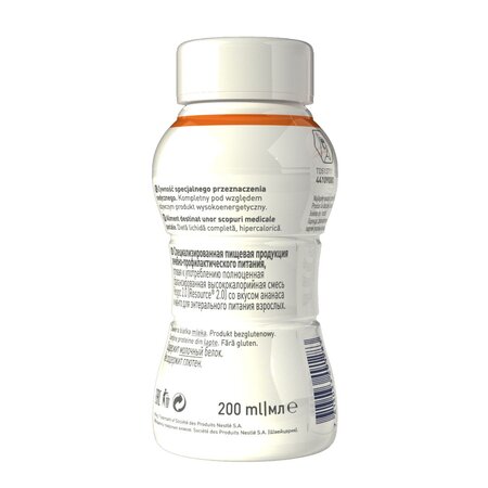 Dieta pentru malnutritie Resource 2.0, +3 ani, 4x200 ml, Ananas si Mango, Nestle 535350